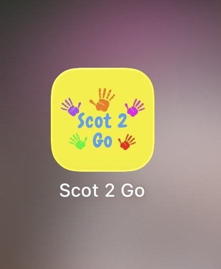 A phone home screen with the Scot 2 Go icon